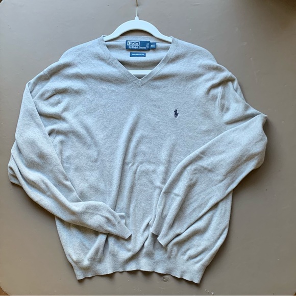 Polo by Ralph Lauren Mens 100% Pima Cotton Gray Pullover Size XXL - Picture 4 of 4